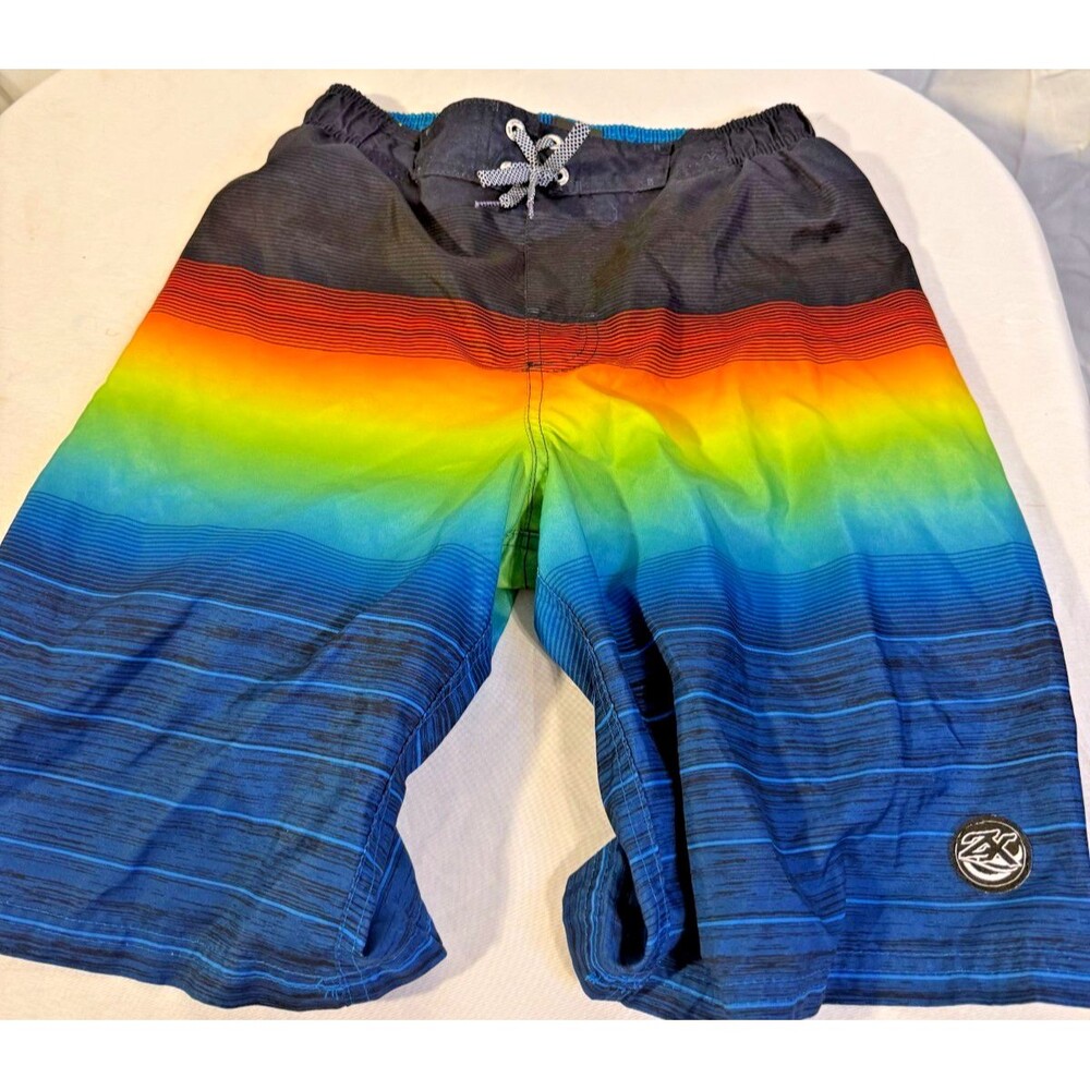 Boys Swim Trunks Swimsuit Board Shorts Large 14/16 Beach Long Length Colorful